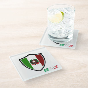 Dessous-de-verre En Verre Drapeau italien