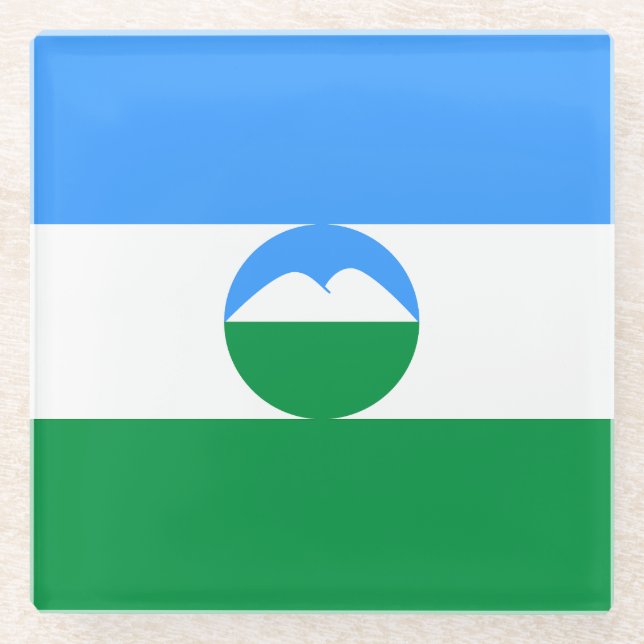 Dessous-de-verre En Verre Drapeau Kabardino Balkaria (Devant)