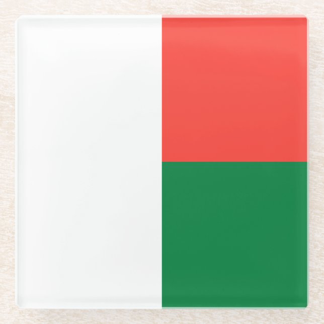 Dessous-de-verre En Verre Drapeau Madagascar (Devant)