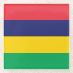 Dessous-de-verre En Verre Drapeau Maurice