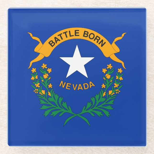 Dessous-de-verre En Verre Drapeau national du Nevada (Devant)