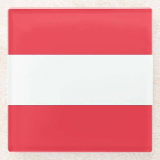 Dessous-de-verre En Verre Drapeau patriotique autrichien (Devant)