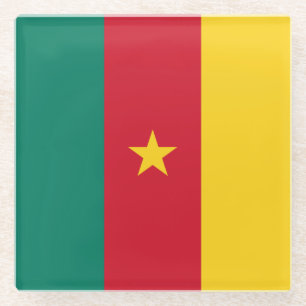 Dessous-de-verre En Verre Drapeau patriotique du Cameroun