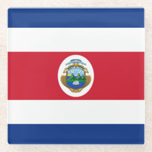 Dessous-de-verre En Verre Drapeau patriotique du Costa Rica