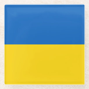 Dessous-de-verre En Verre Drapeau patriotique ukrainien