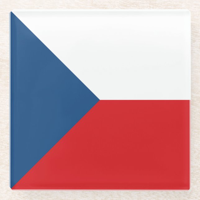 Dessous-de-verre En Verre Drapeau République tchèque (Devant)