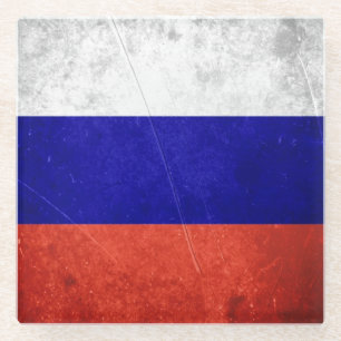 Dessous-de-verre En Verre Drapeau russe grunge