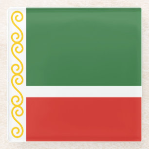 Dessous-de-verre En Verre Drapeau tchétchène