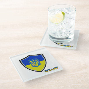 Dessous-de-verre En Verre Drapeau ukrainien