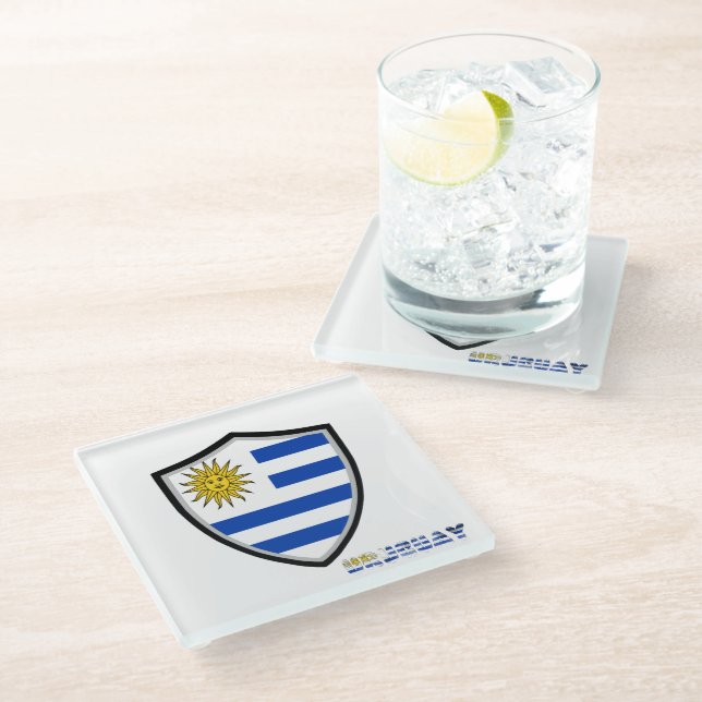 Dessous-de-verre En Verre Drapeau uruguayen (Incliné)