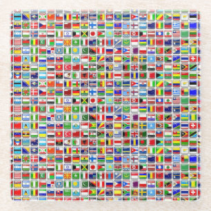 Dessous-de-verre En Verre Drapeaux du monde