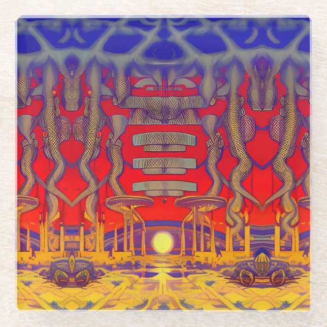 Dessous-de-verre En Verre Dreamland psychédélique (Devant)