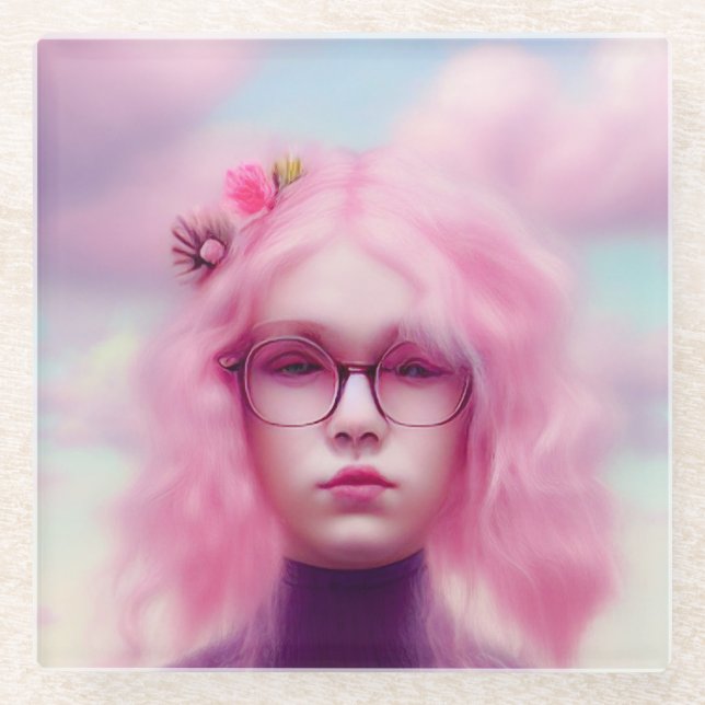 Dessous-de-verre En Verre Dreamy Rose (Devant)