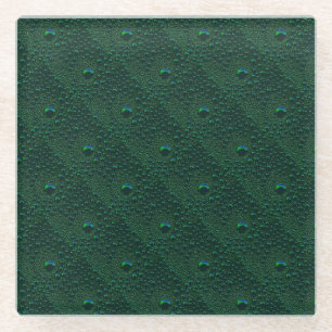 Dessous-de-verre En Verre Eau sur métal vert