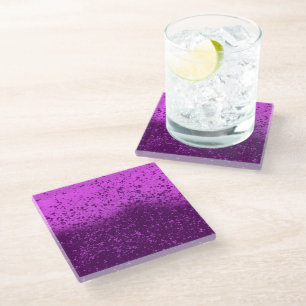 Dessous-de-verre En Verre Éclaboussure monochrome pourpre royal
