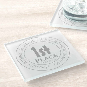 Dessous-de-verre En Verre École d'équitation Showjumping 1er Prix Trophée