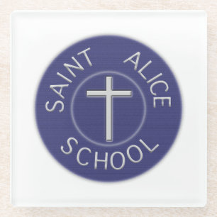 Dessous-de-verre En Verre École Saint Alice Patch traditionnel