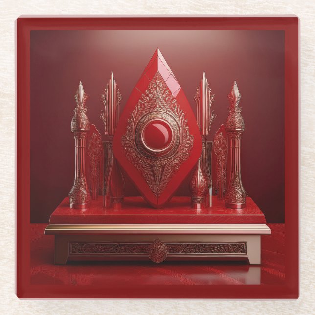 Dessous-de-verre En Verre Écran stylo Fontaine Imaginaire (Devant)