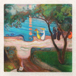 Dessous-de-verre En Verre Edvard Munch - Danse sur la plage
