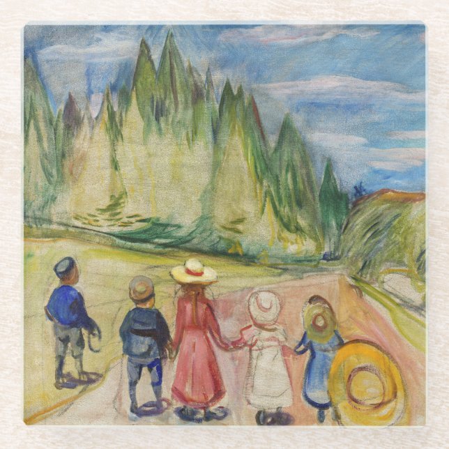 Dessous-de-verre En Verre Edvard Munch - La forêt Fairytale (Devant)