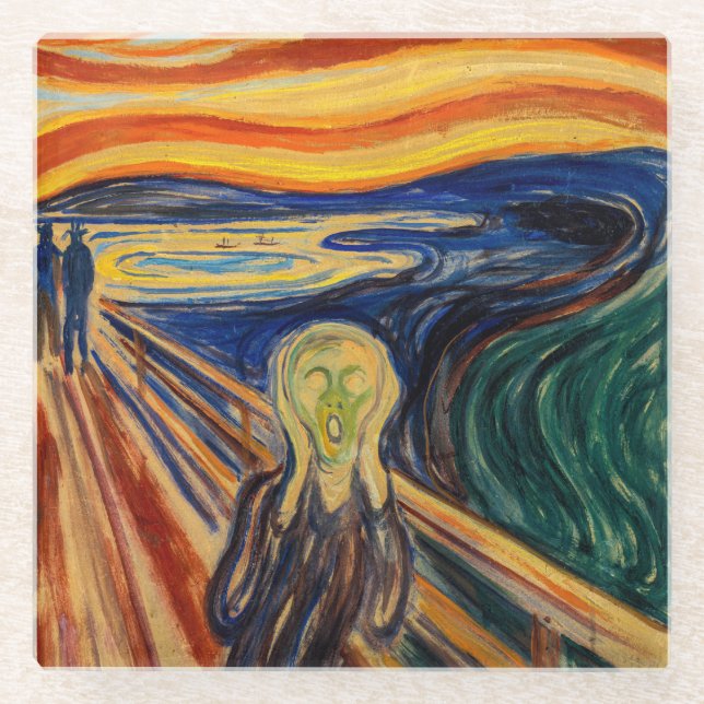 Dessous-de-verre En Verre Edvard Munch - Le cri 1910 (Devant)