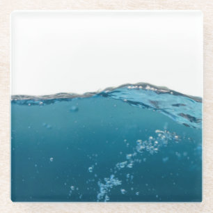 Dessous-de-verre En Verre Effacer la vague bleue