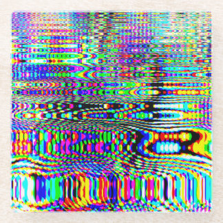 Dessous-de-verre En Verre Effets numériques : Conception abstraite multicolo