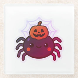 Dessous-de-verre En Verre Éffrayante mignonne Kawaii Araignée d'Halloween