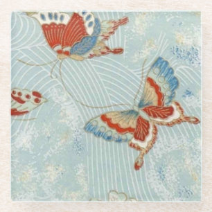 Dessous-de-verre En Verre Élégant Papillons Origami Washi Japonais