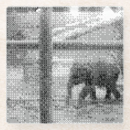 Dessous-de-verre En Verre éléphant pixélisé