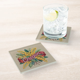 Dessous-de-verre En Verre Emblème des fleurs de l'État de l'Oregon