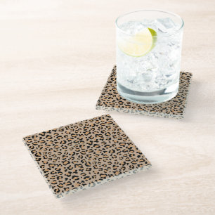 Dessous-de-verre En Verre Empreinte de léopard, Spots de léopard, Leopard Br