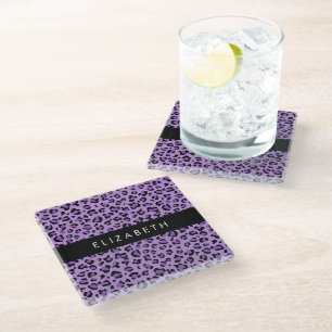 Dessous-de-verre En Verre Empreinte de léopard, Spots, Leopard Violet, Votre