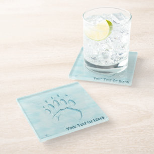 Dessous-de-verre En Verre Empreinte de patte d'ours polaire