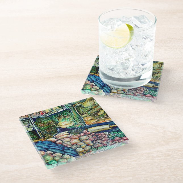 Dessous-de-verre En Verre Encelade (Incliné)
