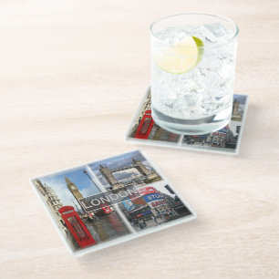Dessous-de-verre En Verre ENG048 LONDRES, Angleterre, Europe,