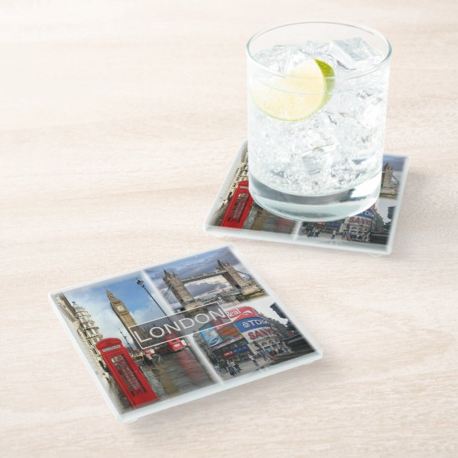 Dessous-de-verre En Verre ENG048 LONDRES, Angleterre, Europe, (Incliné)