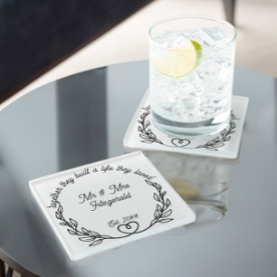 Dessous-de-verre En Verre Ensemble, ils ont construit une vie qu'ils aimaien