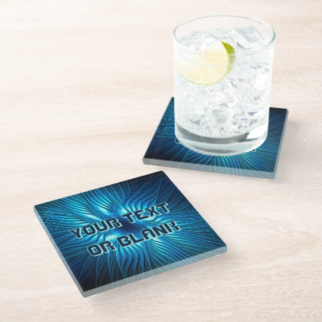 Dessous-de-verre En Verre Étoile bleue sculptée (Incliné)