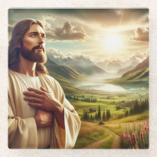 Dessous-de-verre En Verre Étonnant Jésus Christ peinture numérique