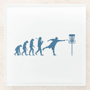 Dessous-de-verre En Verre Évolution de Golf de Disque - Cadeau Amusant pour