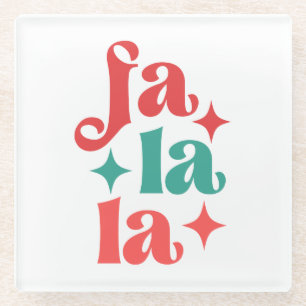 Dessous-de-verre En Verre Fa La La - Festive vacances Typographie Design