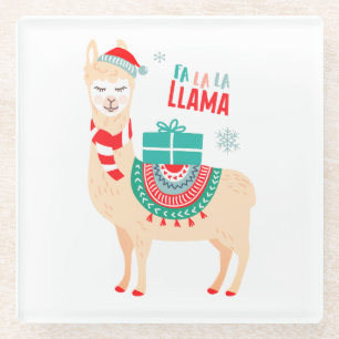 Dessous-de-verre En Verre Fa La Llama Noël