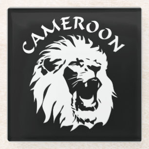 Dessous-de-verre En Verre Face de lion rugissant - Cameroun