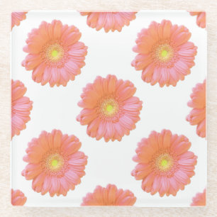 Dessous-de-verre En Verre Faisée de gerbera orange