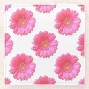 Dessous-de-verre En Verre Faisée de gerbera rose