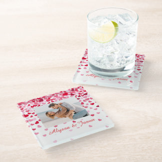 Dessous-de-verre En Verre Falling Hearts Love