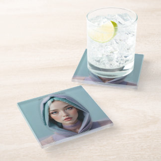 Dessous-de-verre En Verre Femme d'art de sable faciale