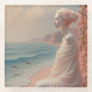 Dessous-de-verre En Verre Femme éthérée sur Dreamy Beach
