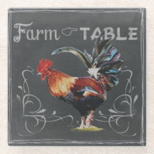Dessous-de-verre En Verre Ferme pour ajourner le coq